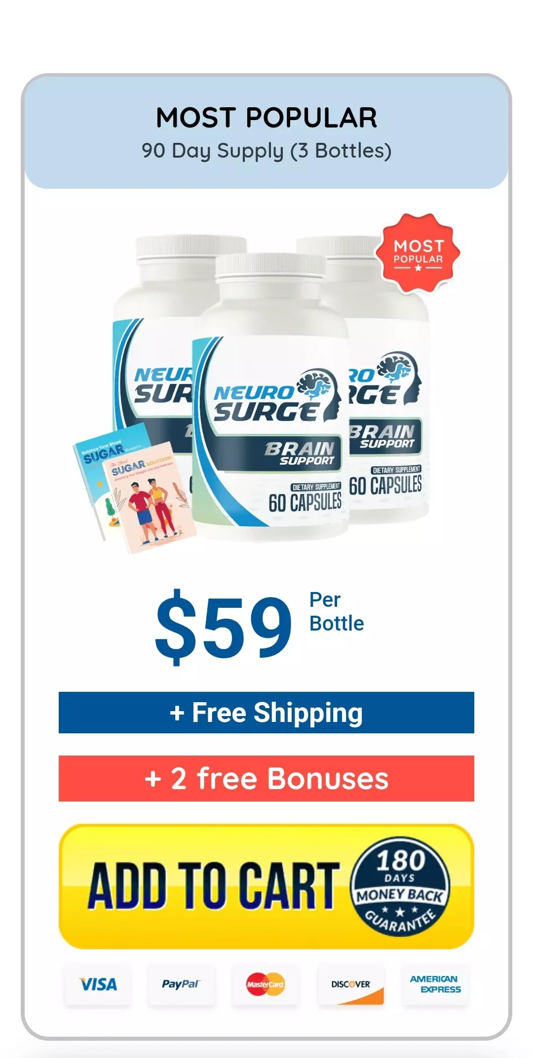 Neuro Surge™ 3 bottles pricing